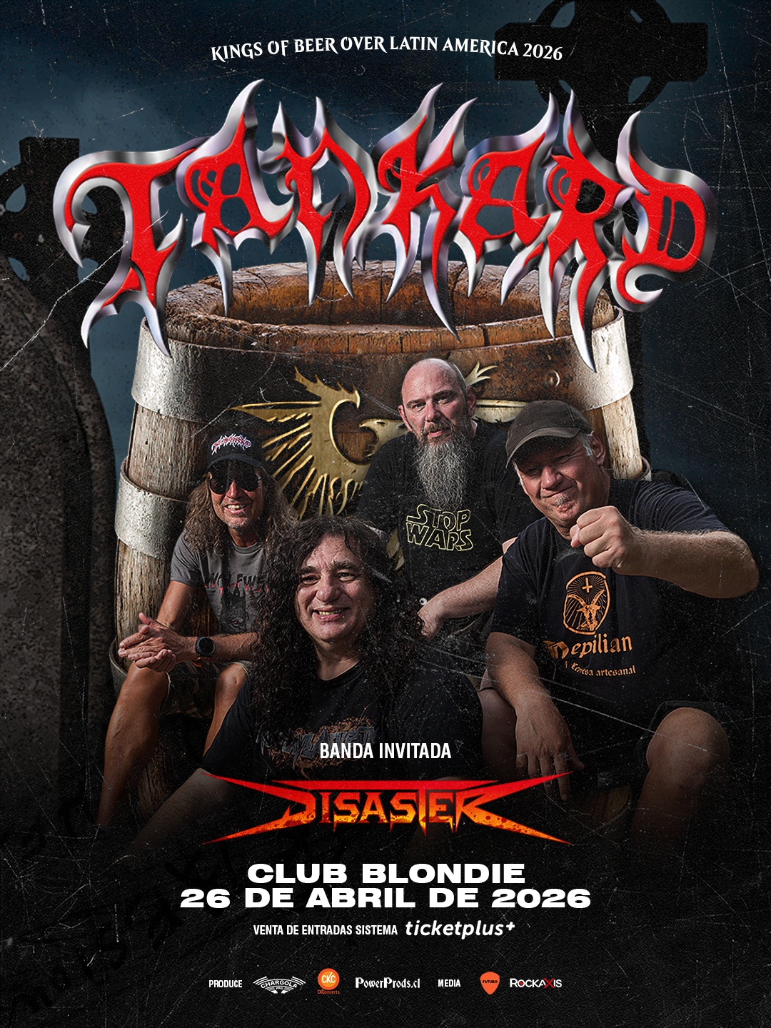 El regreso de Tankard a Chile ya tiene número de apertura